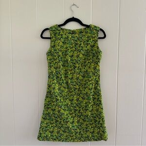 Green Patterned Sleeveless Dress